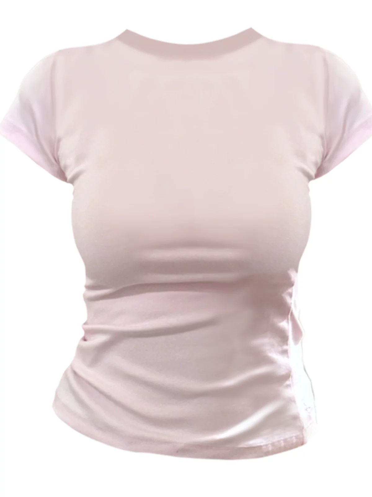 Fuchsia base T-shirt, fitted brace, plus size, with short sleeve
