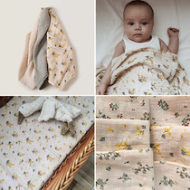 120 120 * 120cm GF Baby Cotton Blankets Soft Flower Pattern Vinta