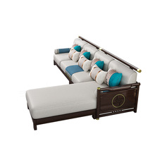 New Chinese Solid Wood Sofa Combination Modern Villa Living Room Size F Family Style Meditation Style Board Room Light Lavish Rockboard Home