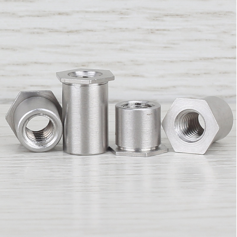 304不锈钢通孔压铆螺母柱板压件SOS-3.5M4 M4*x3x4x5x8x10x12x22 - 图1