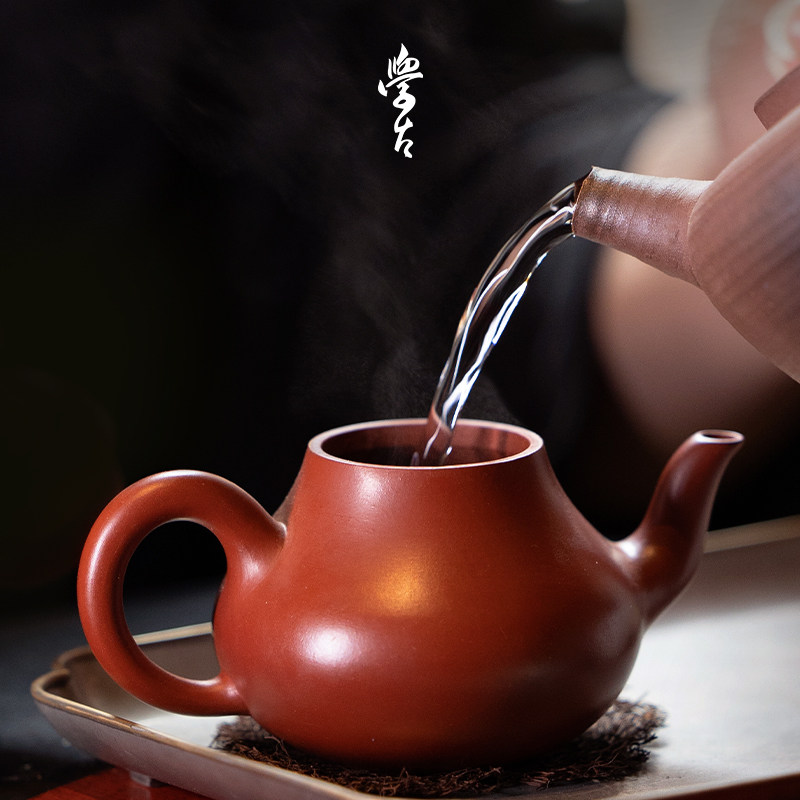学古|潮州朱泥思亭壶 中式复古手工拉胚泡茶品茗把玩壶80ml 100ml,淘宝优惠券,粉丝福利购,淘宝优惠卷