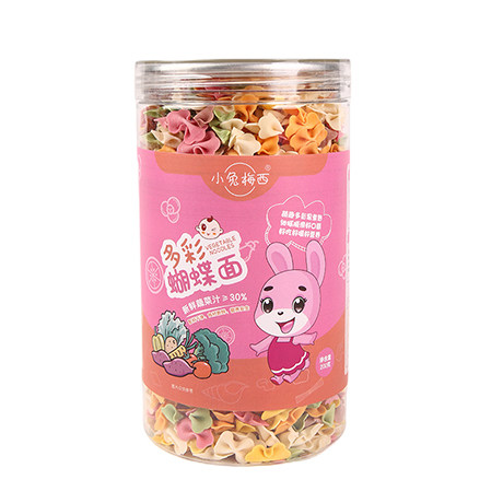 U蝴蝶面儿童果蔬粒粒碎碎挂面条海螺面无添加送宝宝婴幼儿辅食谱