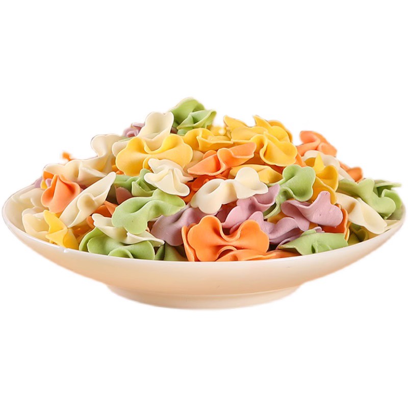 U蝴蝶面条儿童碎碎面片多彩蔬菜钙铁锌无添加送宝宝婴幼儿辅食谱