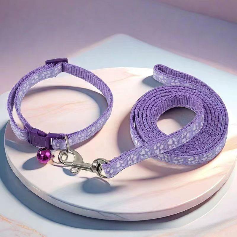 宠物小型牵引绳脚印项圈套装猫咪狗狗外出绳子小型宠物牵引带绳子,淘宝优惠券,粉丝福利购,淘宝优惠卷