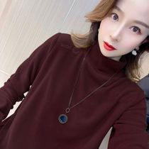 Double sided Develvet warm embroidery Undershirt Woman Winter New Loose big code Yangge Thickened High Collar Blouse