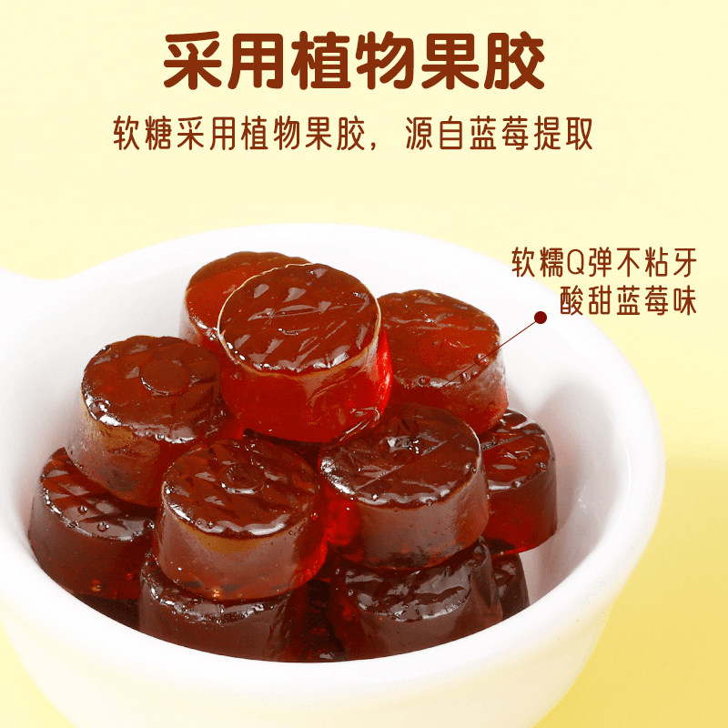 北京同仁堂蓝莓果汁叶黄素酯软糖儿童学生非近视眼睛干涩护眼糖果,淘宝优惠券,粉丝福利购,淘宝优惠卷