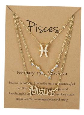 3pcs set Zodiac women necklace Personality new gift couple