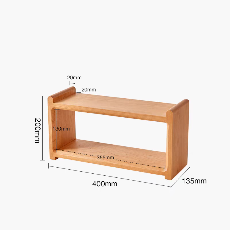 北欧日式桌面整木实木置物架樱桃木双层茶具咖啡杯子收纳架摆件,淘宝优惠券,粉丝福利购,淘宝优惠卷