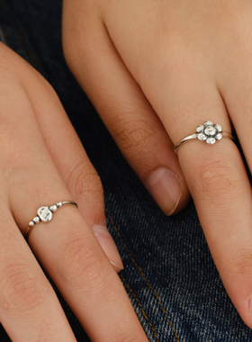 LAZYCIRCLES小花素圈戒指