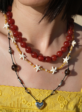 LAZYCIRCLES红玛瑙项链