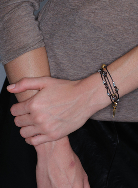 LAZY CIRCLES旅人之角手链女多层编织部落感吊坠链