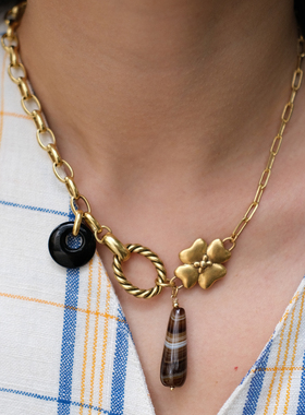 LAZYCIRCLES四叶草玛瑙项链