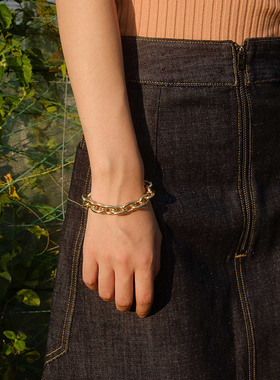LAZYCIRCLES粗链手链简约时尚