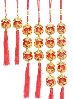 春节红色丝线小灯笼福袋挂件
