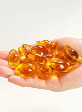 黄水晶琉璃龙纹元宝摆件聚宝纳福