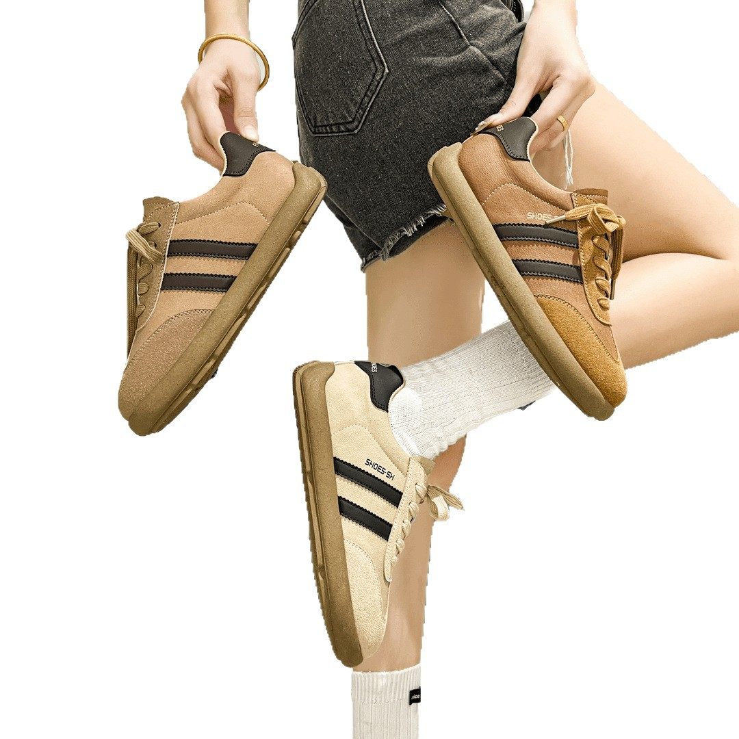 女鞋2025年休闲百搭防滑不累脚软底复古小白鞋韩版德训鞋舒适低帮,淘宝优惠券,粉丝福利购,淘宝优惠卷