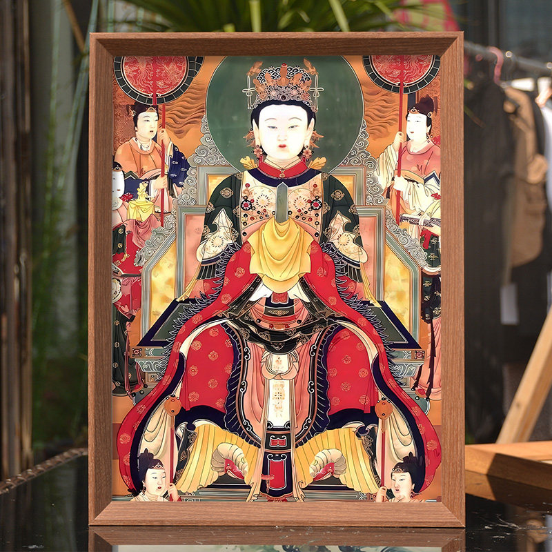 王母娘娘画像挂画瑶池金母元君西王母神像摆件神仙供奉桌面摆台画,淘宝优惠券,粉丝福利购,淘宝优惠卷