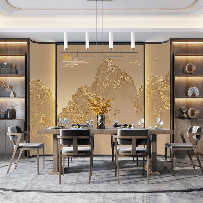 壁纸轻奢2025新中式山水壁布电视背景墙壁画客厅沙发墙布装饰墙纸,淘宝优惠券,粉丝福利购,淘宝优惠卷