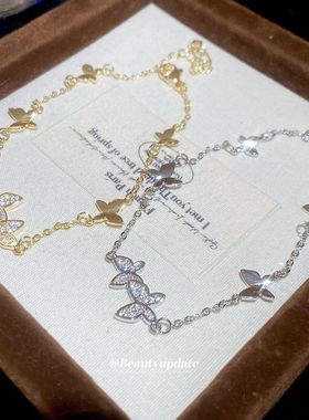 韩系ins锆石蝴蝶手链甜美优雅