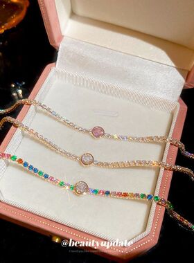 圆脸显小电镀日韩风清新锆石圆形