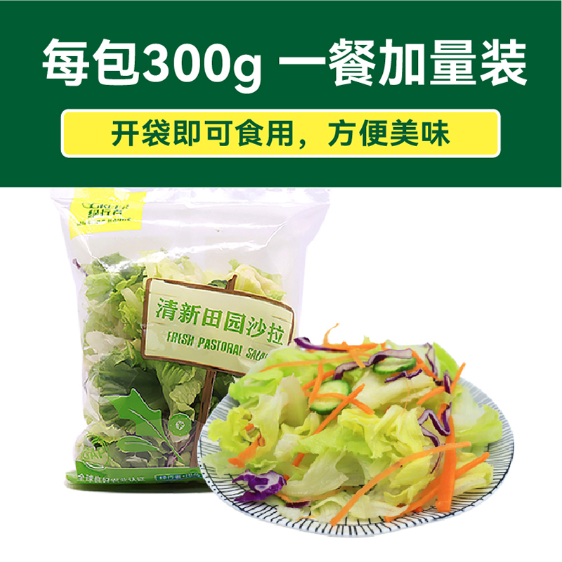 【绿行者】清新田园沙拉混合蔬菜沙拉开袋即食简餐蔬菜包300g-图2