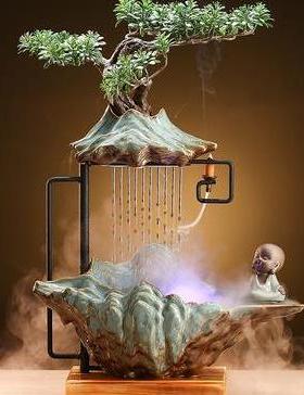 正品创意喷泉流水摆件加湿器风水招财客厅办公室桌面装饰乔迁开业