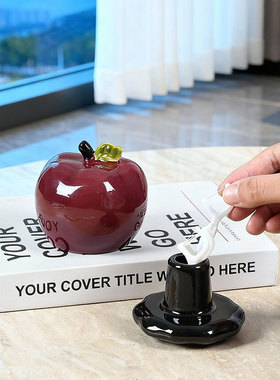 苹果纸巾盒客厅高档轻奢抽纸盒新款家用创意茶几摆件陶瓷餐巾纸盒