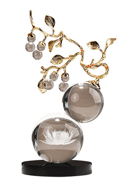 招财水晶葫芦摆件轻奢高档客厅酒柜办公室家居装饰品搬家乔迁礼物