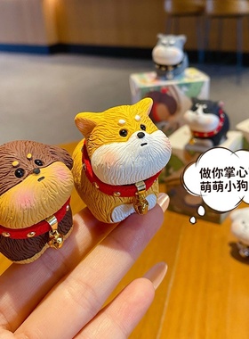 原创毛流感萌粒狗树脂摆件女可爱精致狗狗解压家居桌面装饰品摆饰
