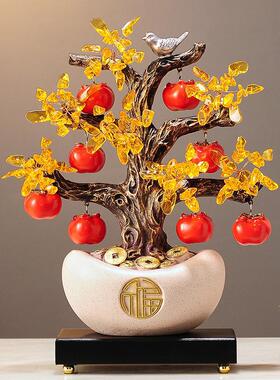 发财树摇钱树金元宝新中式摆件办公室前台酒柜装饰乔迁开业礼物品