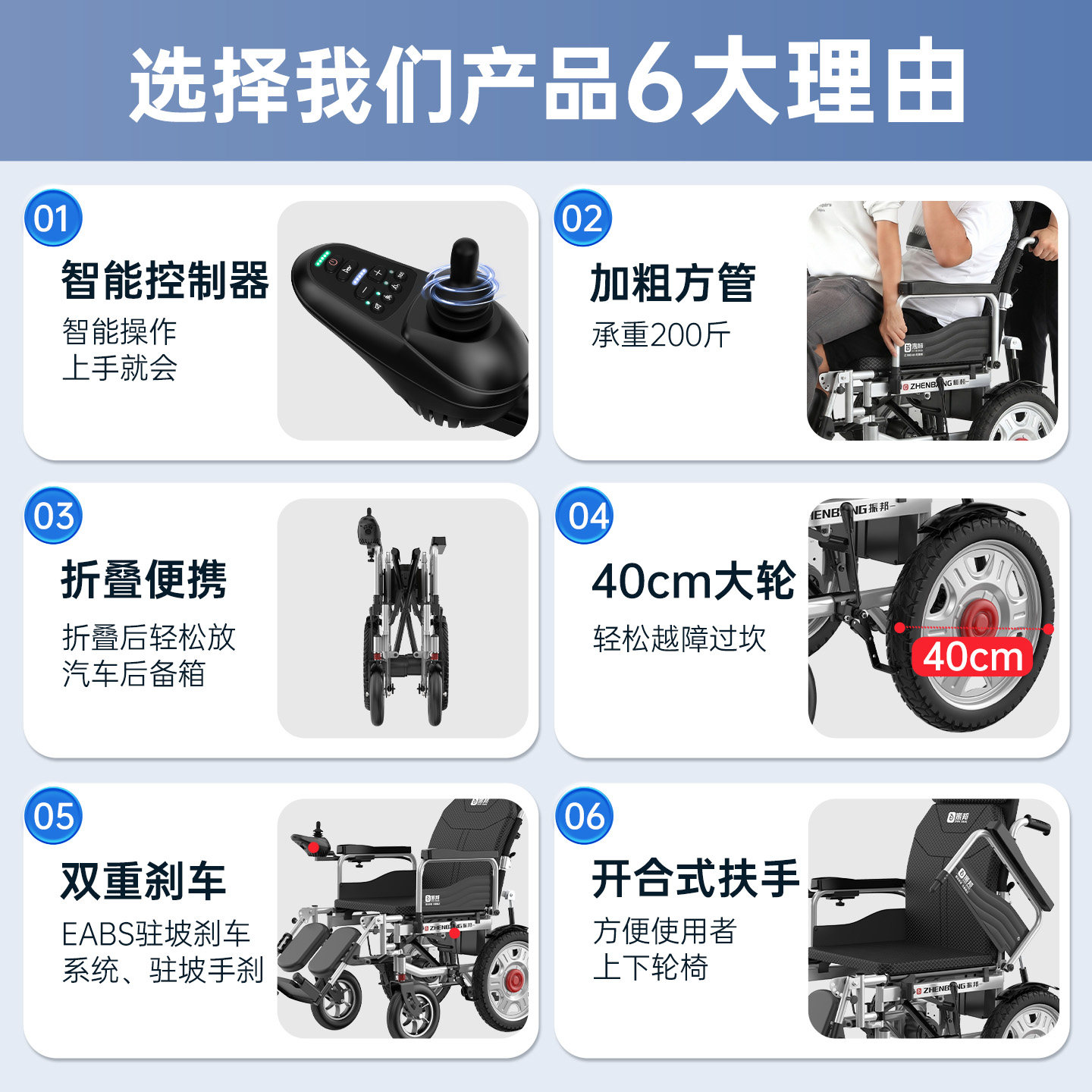 振邦电动轮椅带坐便器老人专用瘫痪残疾人带便盆智能全自动代步车