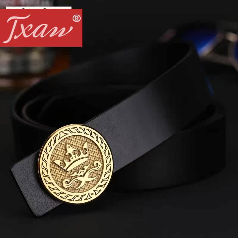 jxaw手工头层牛皮男士休闲钨钢皮带 jxaw腰带/皮带/腰链