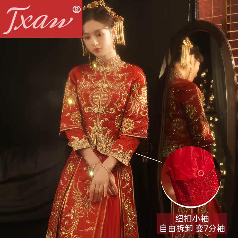 新款秀禾服中式结婚礼服秀和服婚纱 jxaw旗袍