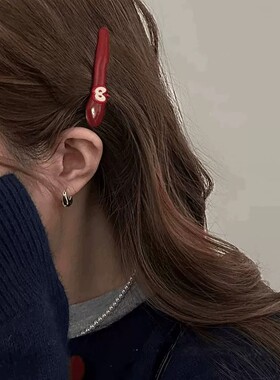 可爱小苹果红色发夹女韩版高颜值