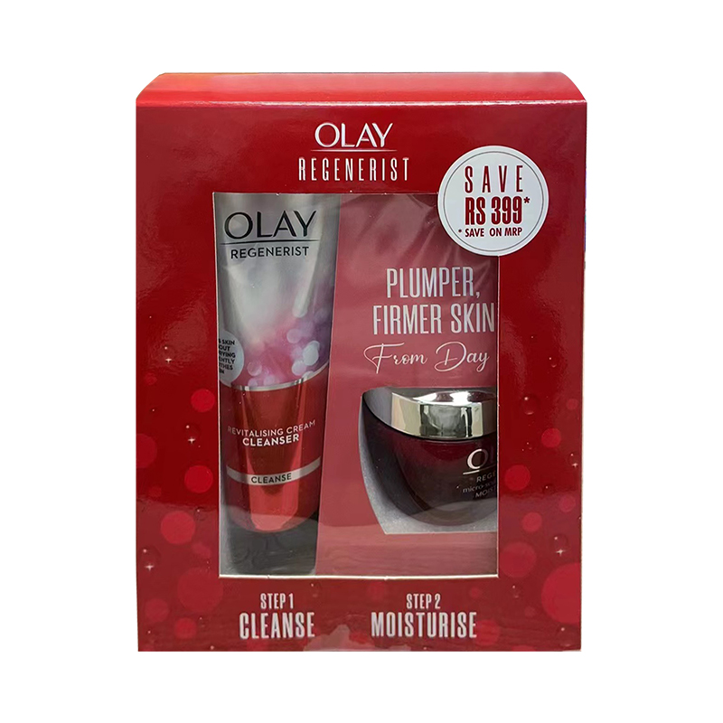 保税泰国产Olay玉兰油多效修护七效合一面霜+洗面奶两件套 大红瓶