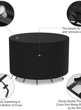 Outdoor Garden Furniture Cover Black Round Table Cover Water