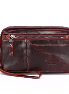 Men's Clutch Bags for men Genuine Leather Handbag Male Long