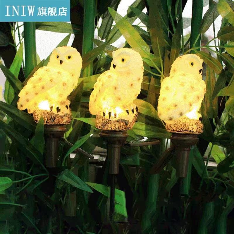 2Pcs Solar LED Lights Outdoor Decorative Lawn Stake Owl Shap - 图0