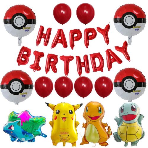 1set Pikachu Pokemon Go Jenny Turtle oons Birthday Party Dec - 图0
