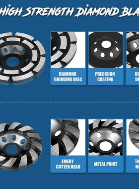 2Pcs 4 Inch Diamond Cup Grinding Wheel Concrete Sanding Disc