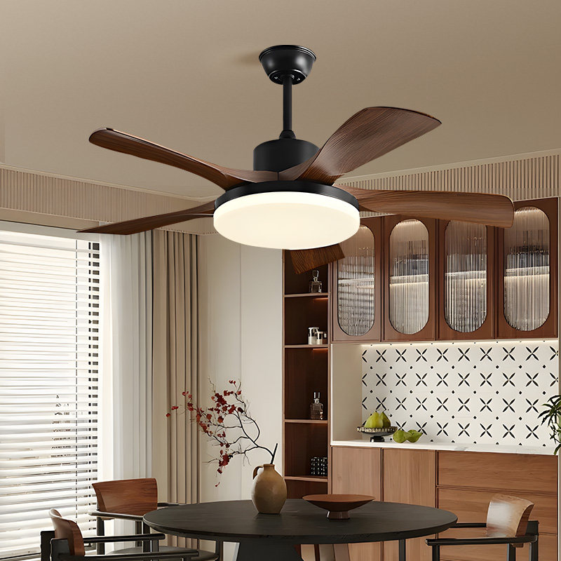 胡桃木风扇灯吊扇灯2025新款客厅餐厅卧室中古风餐厅灯风扇一体2,淘宝优惠券,粉丝福利购,淘宝优惠卷