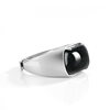 Cui Yingfu S925 silver natural A goods jade ink jade saddle ring ice jade graphite jade ring men's D965