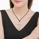 Grade A jadeite waxy light green cross pendant