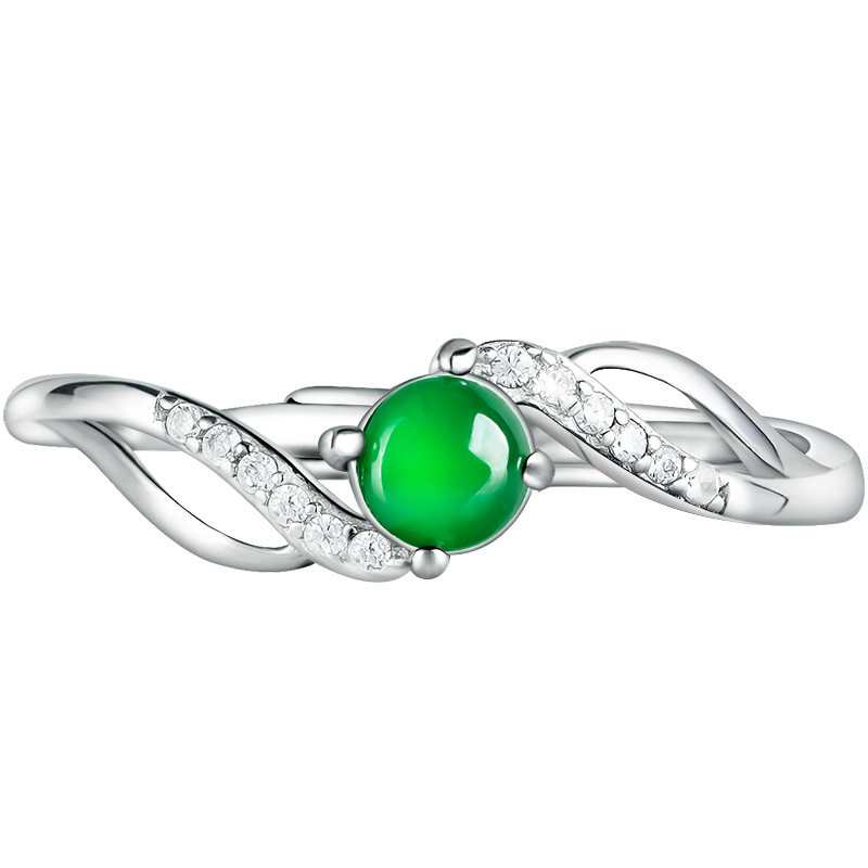 S925 silver inlaid ring women's model A Cui Yingfu