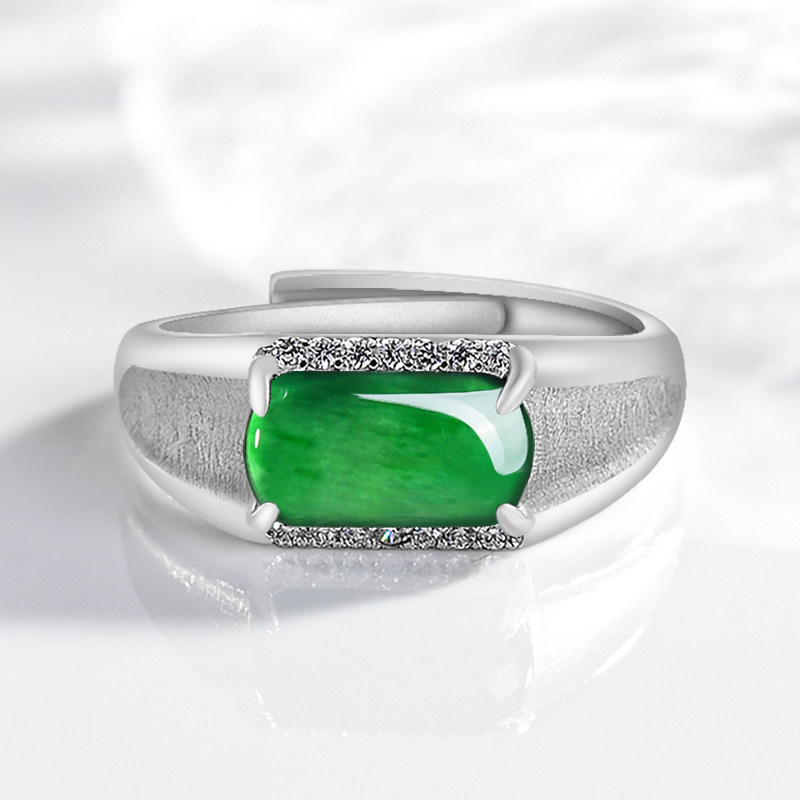 Natural Jadeite A Sunny Green Saddle Ring