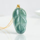 Leaf pendant emerald blue water natural women's model