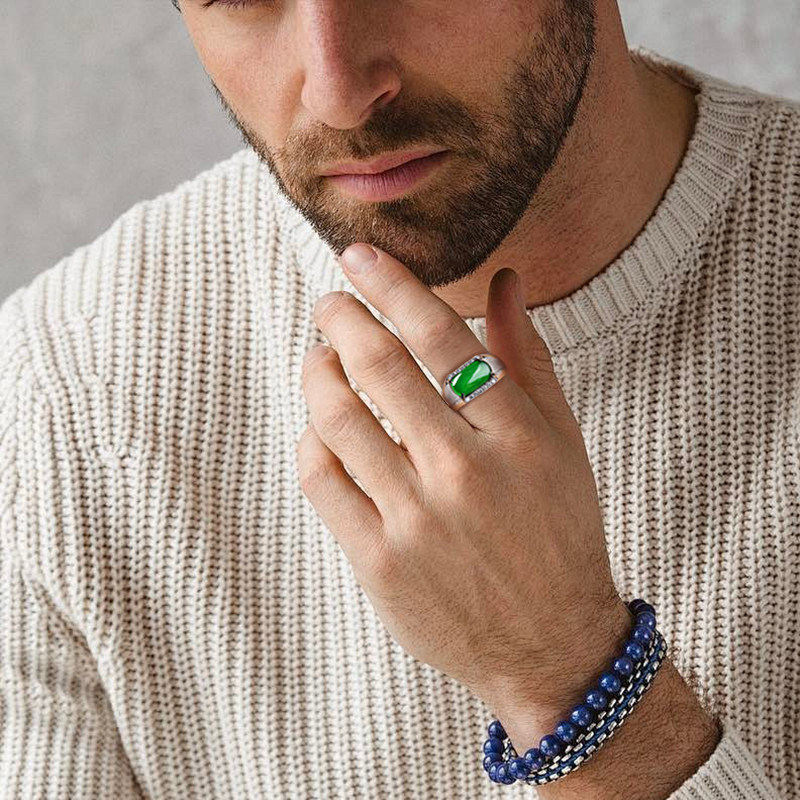 Natural Jadeite A Sunny Green Saddle Ring