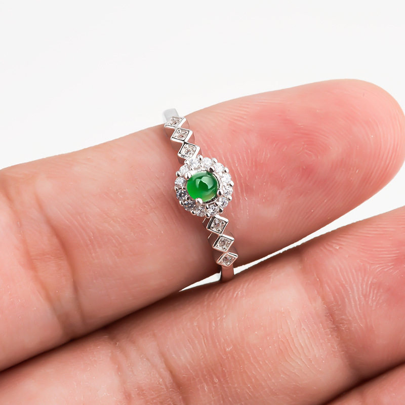 S925 silver inlaid with grade A jadeite