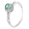 Cuiyingfu blue water ring S925 silver set