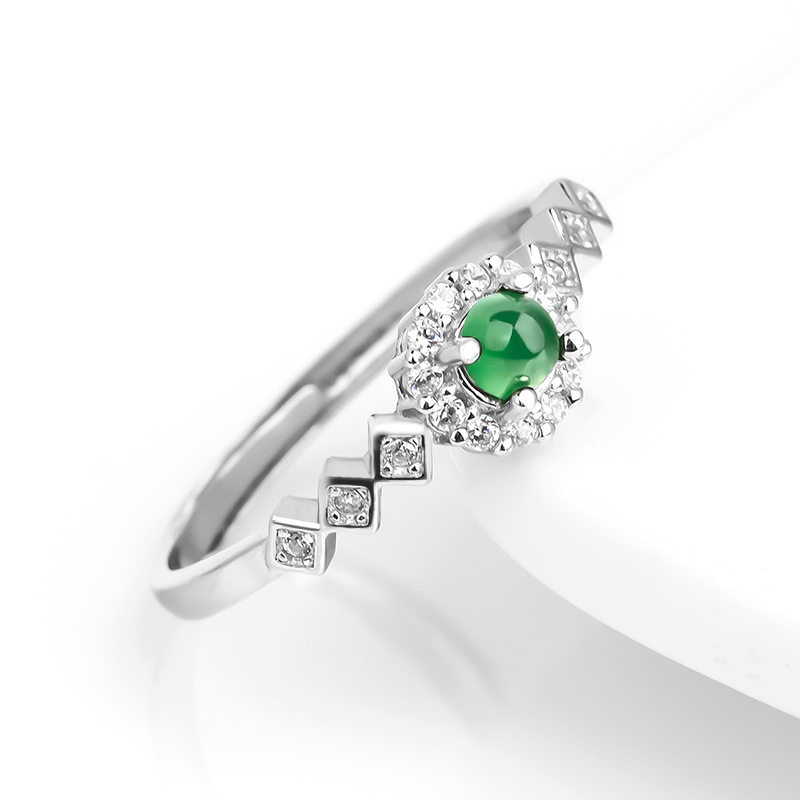 S925 silver inlaid with grade A jadeite